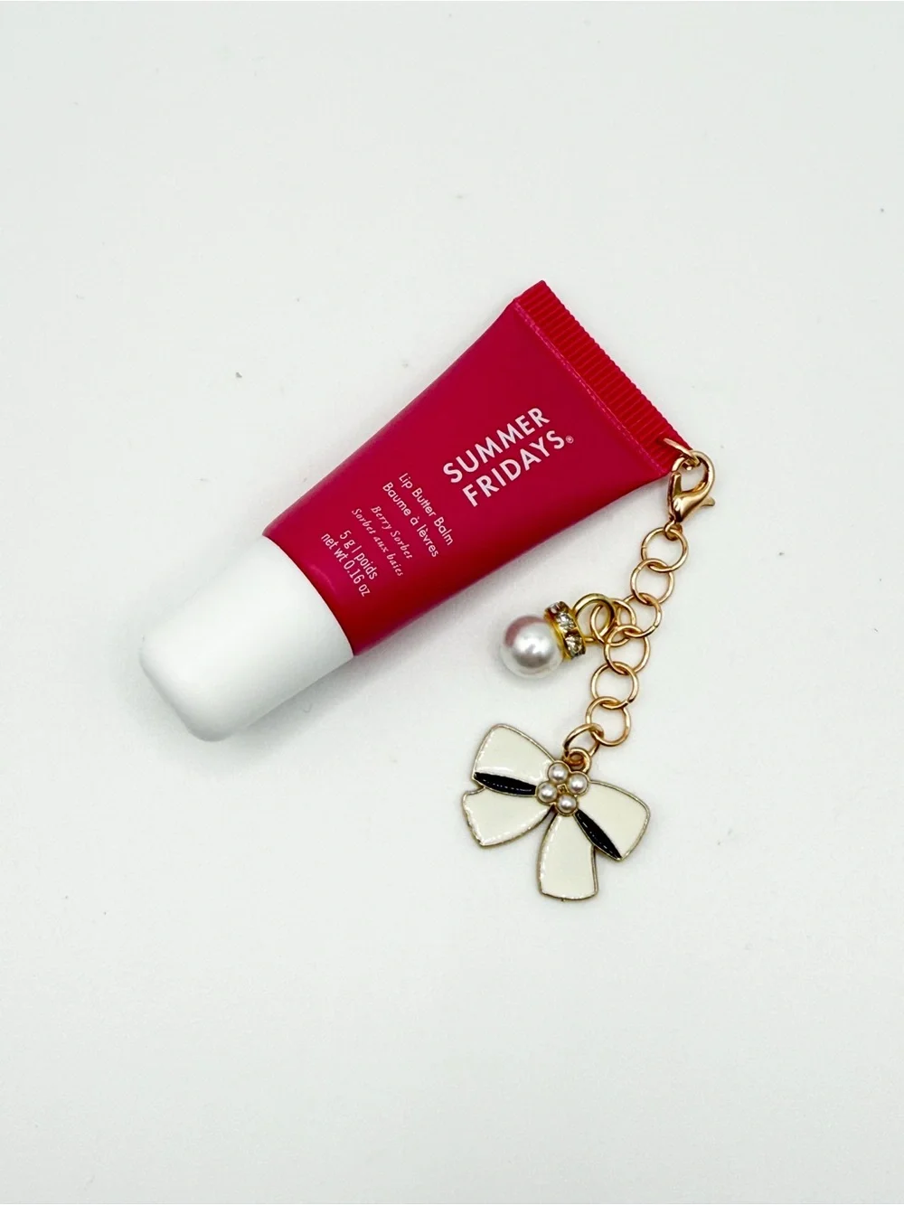Summer Fridays Berry Sorbet Mini Lip Butter Balm With Bow Charm
